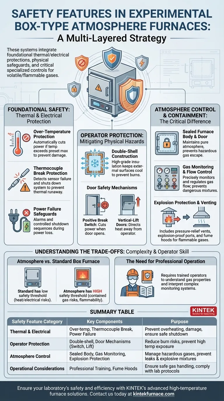 実験用ボックス型雰囲気炉には、どのような安全機能が組み込まれていますか？危険なガスと熱に対する本質的な保護 ビジュアルガイド
