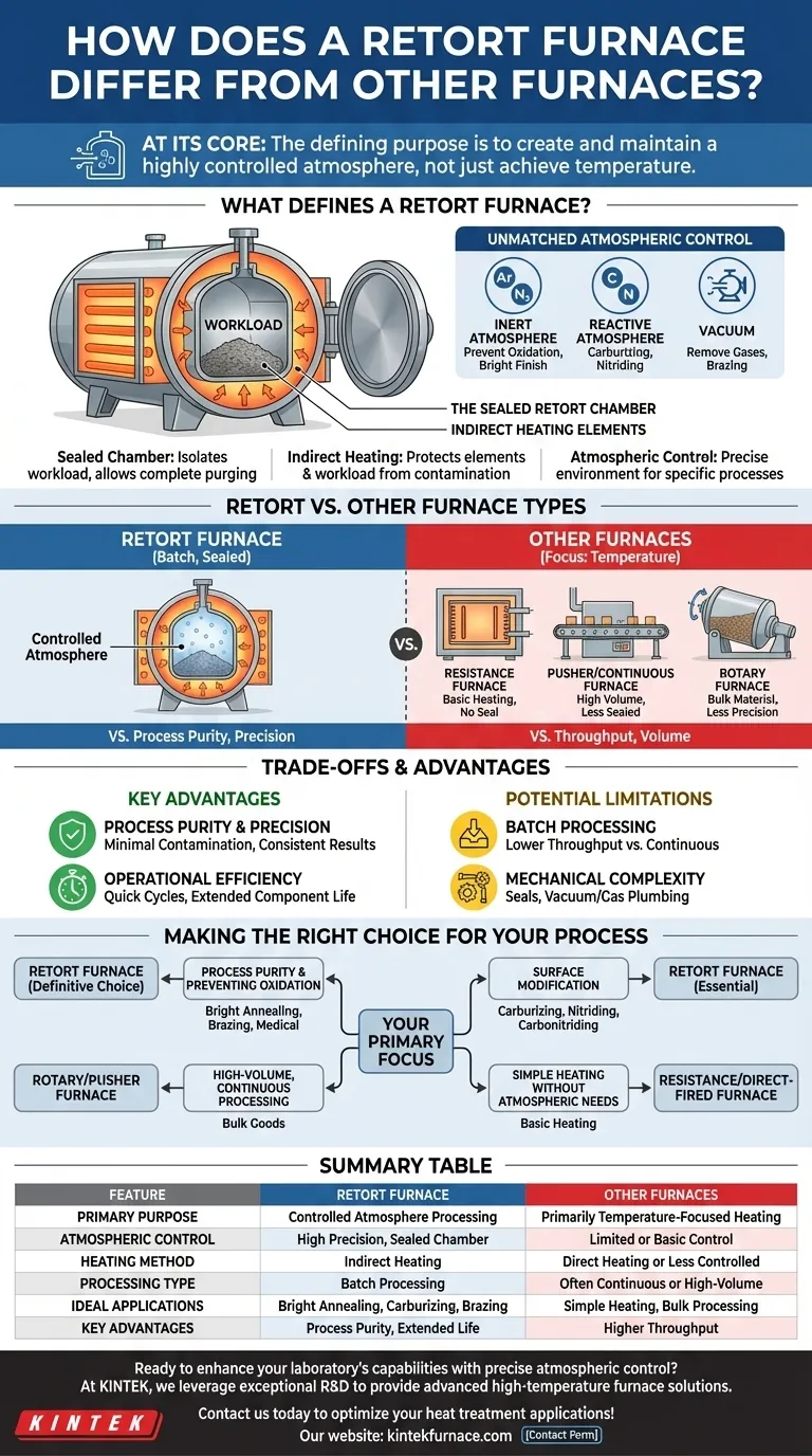 Em que é que um forno de retorta difere de outros tipos de fornos? Aquecimento de precisão com atmosferas controladas Guia Visual