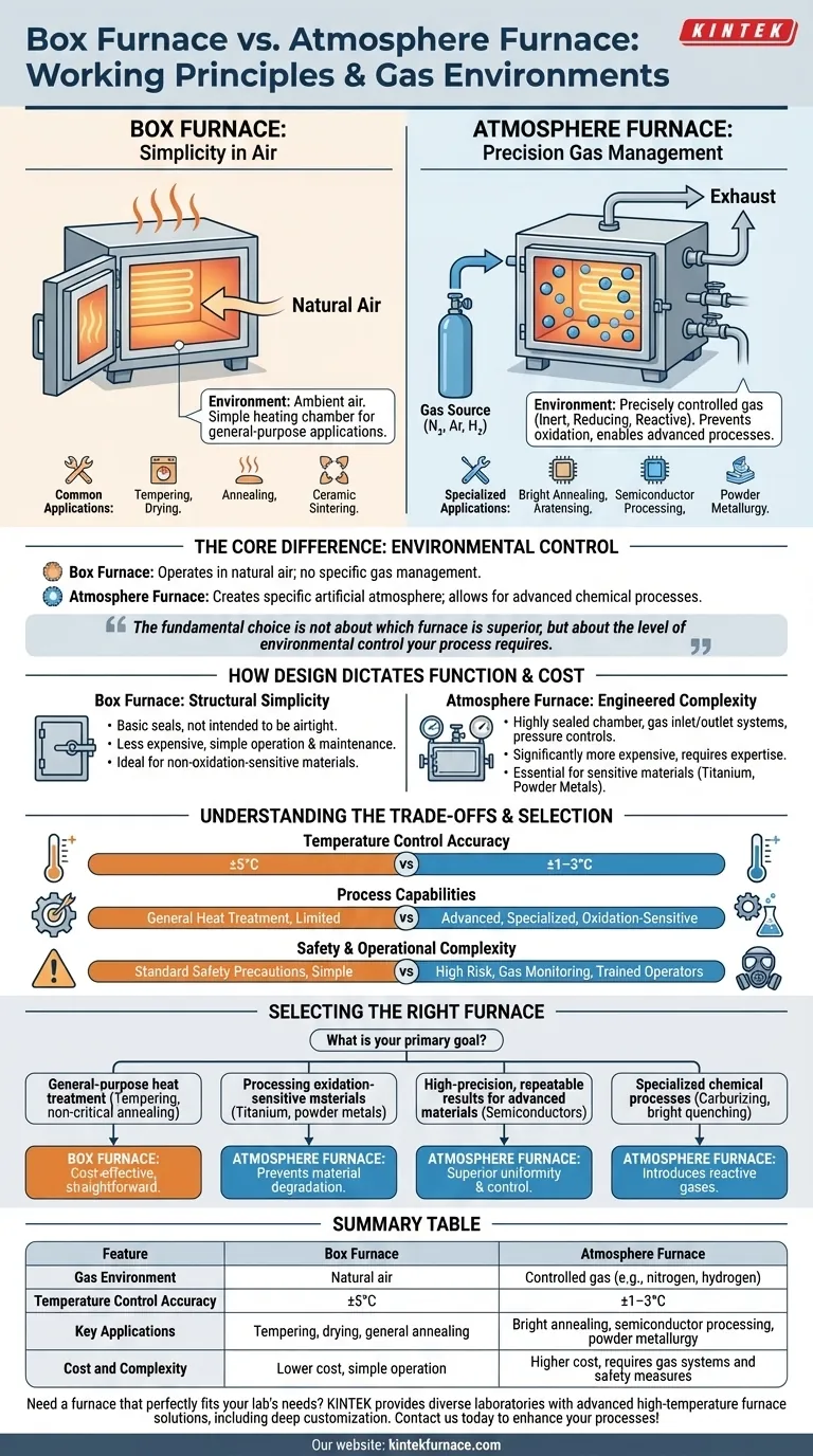 箱式炉和气氛炉的工作原理和气体环境是什么？为您的实验室选择合适的炉子 图解指南