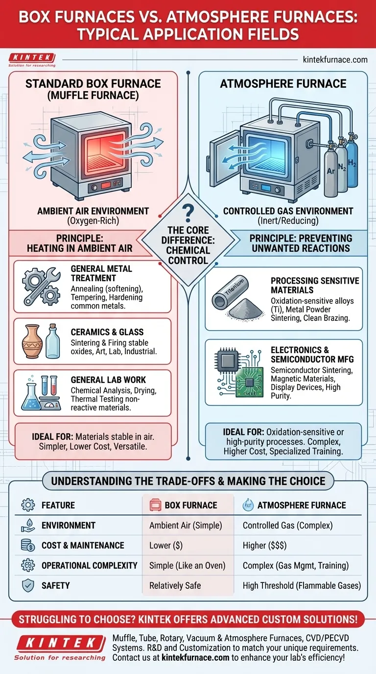 What are the typical application fields for box furnaces and atmosphere furnaces? Choose the Right Furnace for Your Lab Visual Guide