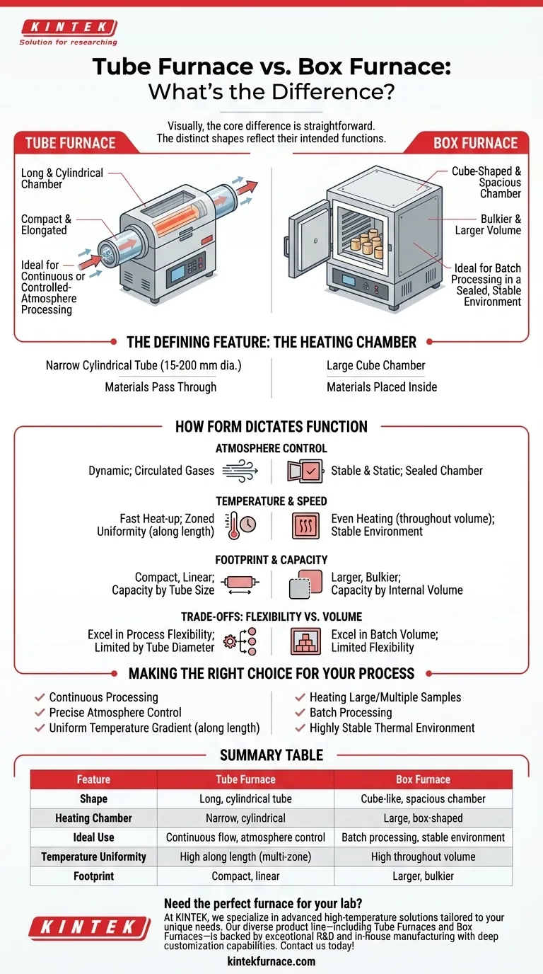 Quali sono le principali differenze estetiche tra i forni a tubo e i forni a muffola? Confronta forme e usi per il tuo laboratorio Guida Visiva