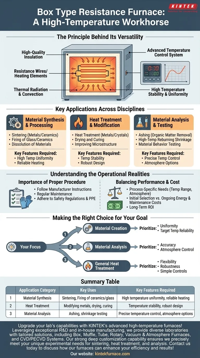 What are some common applications of a box type resistance furnace? Versatile High-Temp Solutions for Labs and Industry Visual Guide