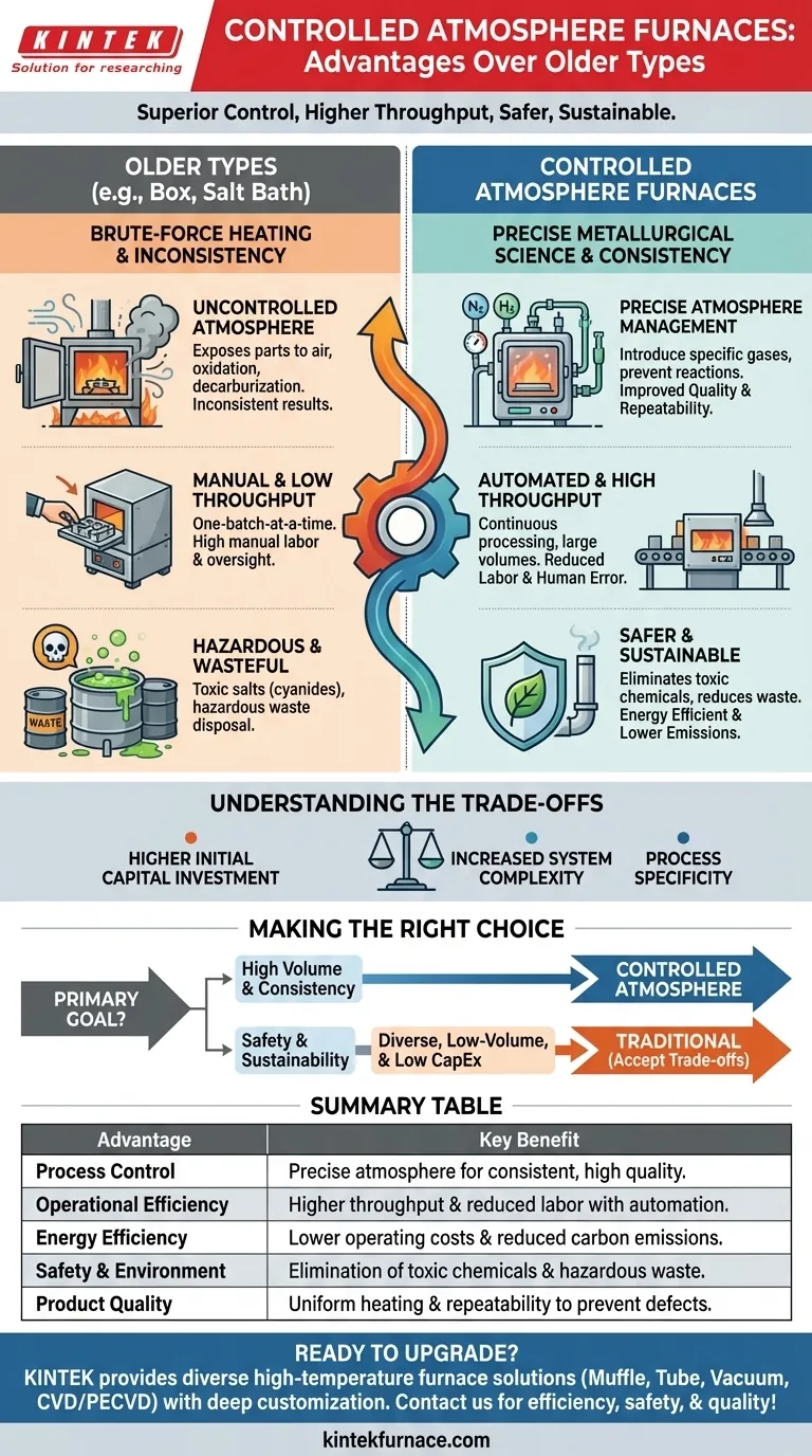 与旧式熔炉相比，可控气氛熔炉的优势是什么？提高效率、质量和安全性 图解指南