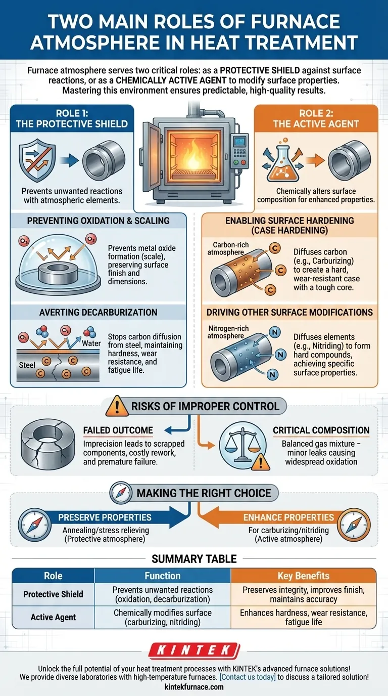 What are the two main roles of furnace atmosphere in heat treatment processes? Master Precise Control for Superior Results Visual Guide