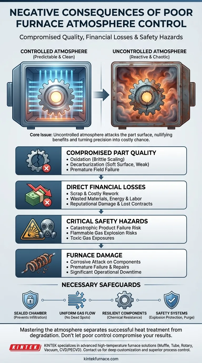 What negative consequences can occur without proper furnace atmosphere control? Avoid Costly Failures and Ensure Safety Visual Guide