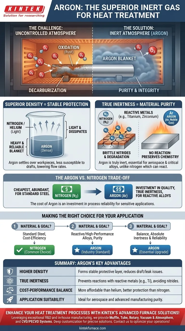 ¿Qué ventajas tiene el argón sobre otros gases inertes en el tratamiento térmico? Protección superior para metales reactivos Guía Visual