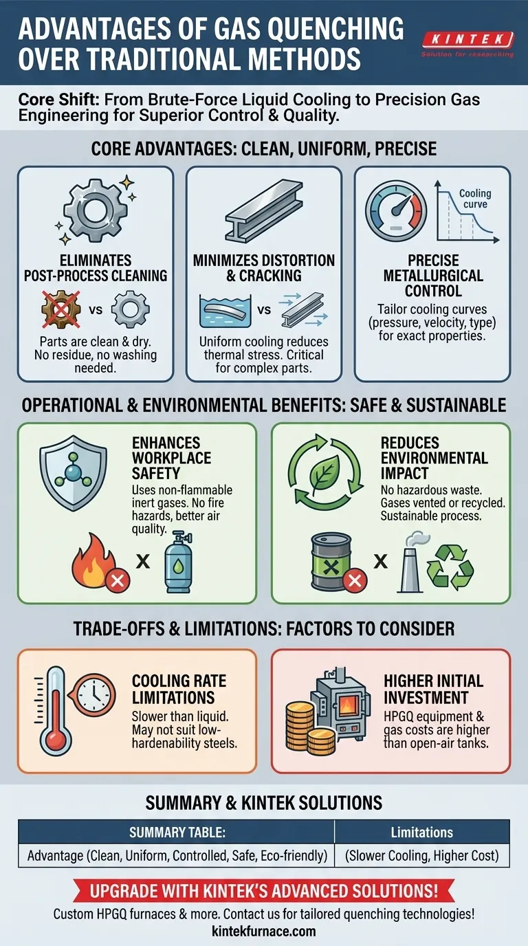 Quais são as vantagens do têmpera a gás em relação aos métodos tradicionais? Obtenha um Tratamento Térmico Superior para Seus Materiais Guia Visual