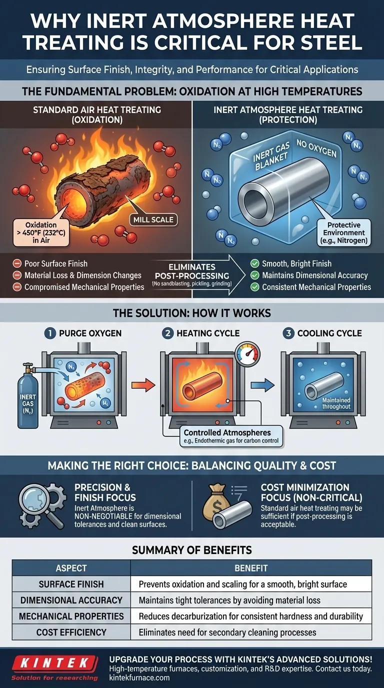 Why is inert atmosphere heat treating important for steel? Prevent Oxidation for Superior Finish and Performance Visual Guide