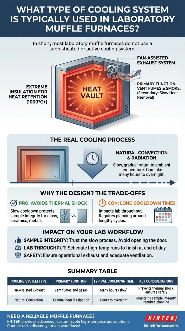 ما نوع نظام التبريد الذي يستخدم عادة في أفران التلدين المخبرية؟ اكتشف تصميم العادم البسيط للتبريد الآمن والتدريجي دليل مرئي