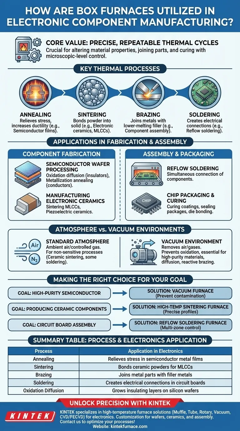 How are box furnaces utilized in electronic component manufacturing? Essential Thermal Processing for Electronics Visual Guide