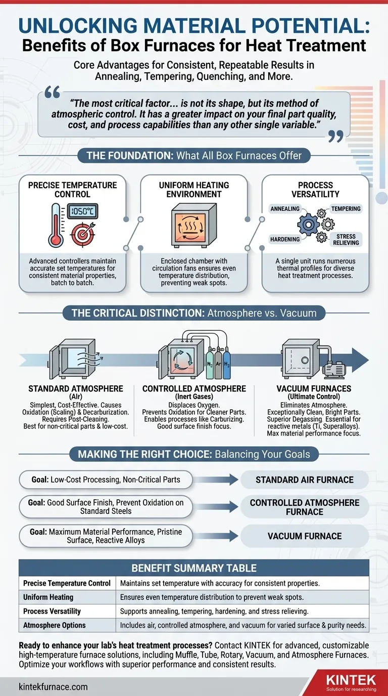 ¿Cuáles son los beneficios de usar un horno de caja para el tratamiento térmico? Logre un control preciso y versatilidad Guía Visual
