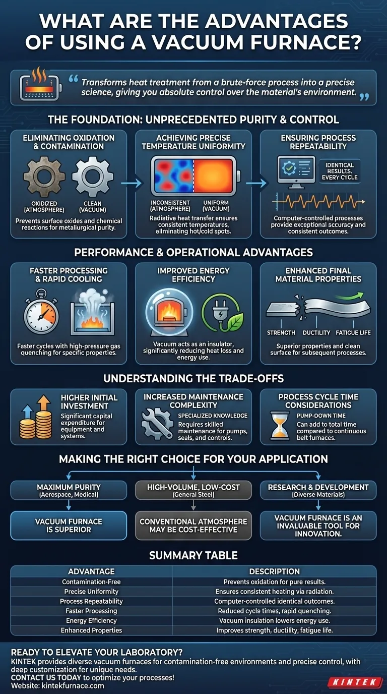 What are the advantages of using a vacuum furnace? Achieve Superior Heat Treatment with Precision Control Visual Guide