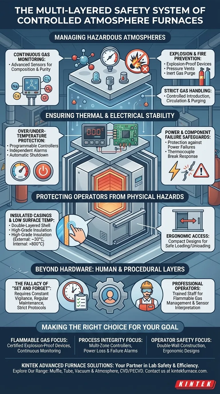 What safety mechanisms are included in controlled atmosphere furnaces? Essential Features for Hazard-Free Operation Visual Guide