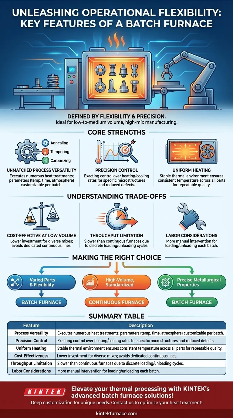 What are the key features of a batch furnace? Unlock Precision and Flexibility in Heat Treatment Visual Guide