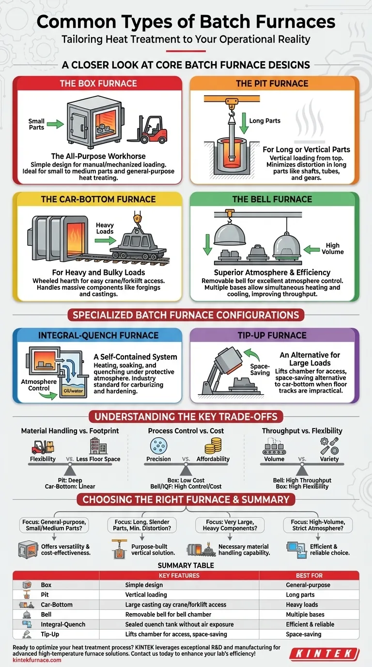 Quais são alguns tipos comuns de fornos de batelada? Encontre a Sua Solução Perfeita de Tratamento Térmico Guia Visual