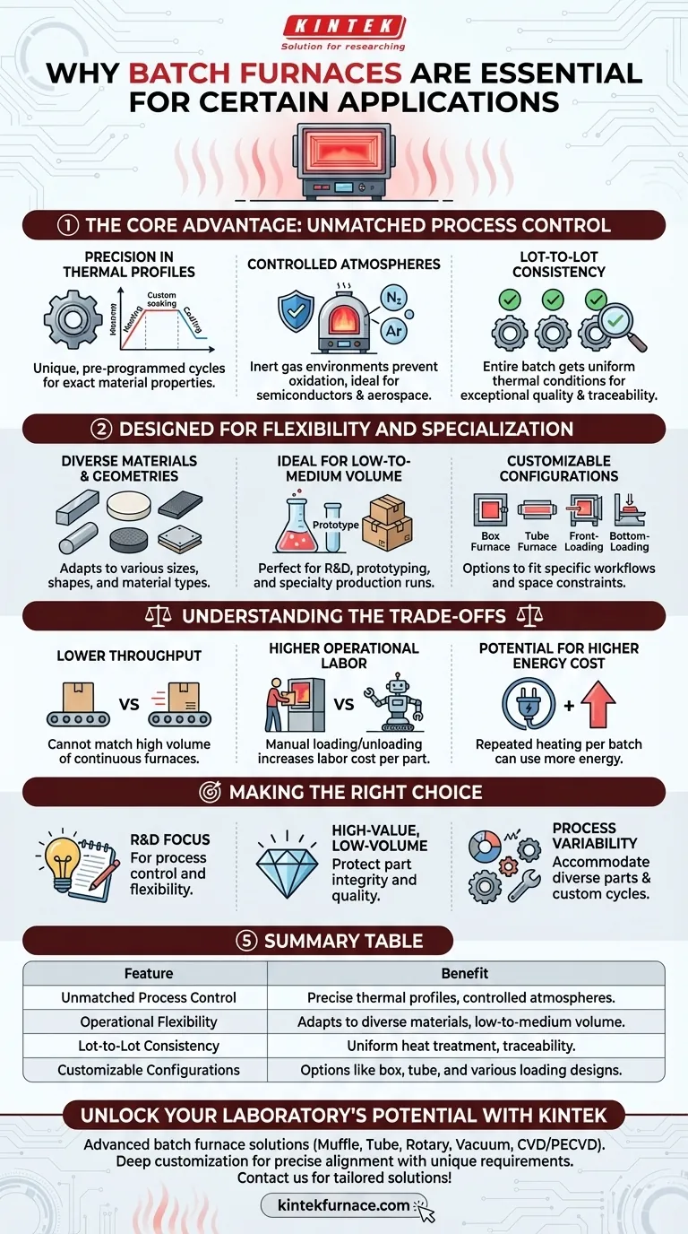 일부 응용 분야에서 배치로(batch furnace)가 필수적인 이유는 무엇입니까? 열처리의 정밀도와 유연성 확보 시각적 가이드