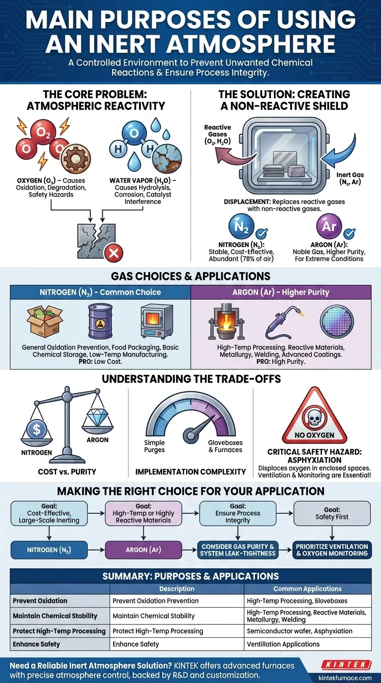 What are the main purposes of using an inert atmosphere? Prevent Oxidation and Ensure Process Safety Visual Guide