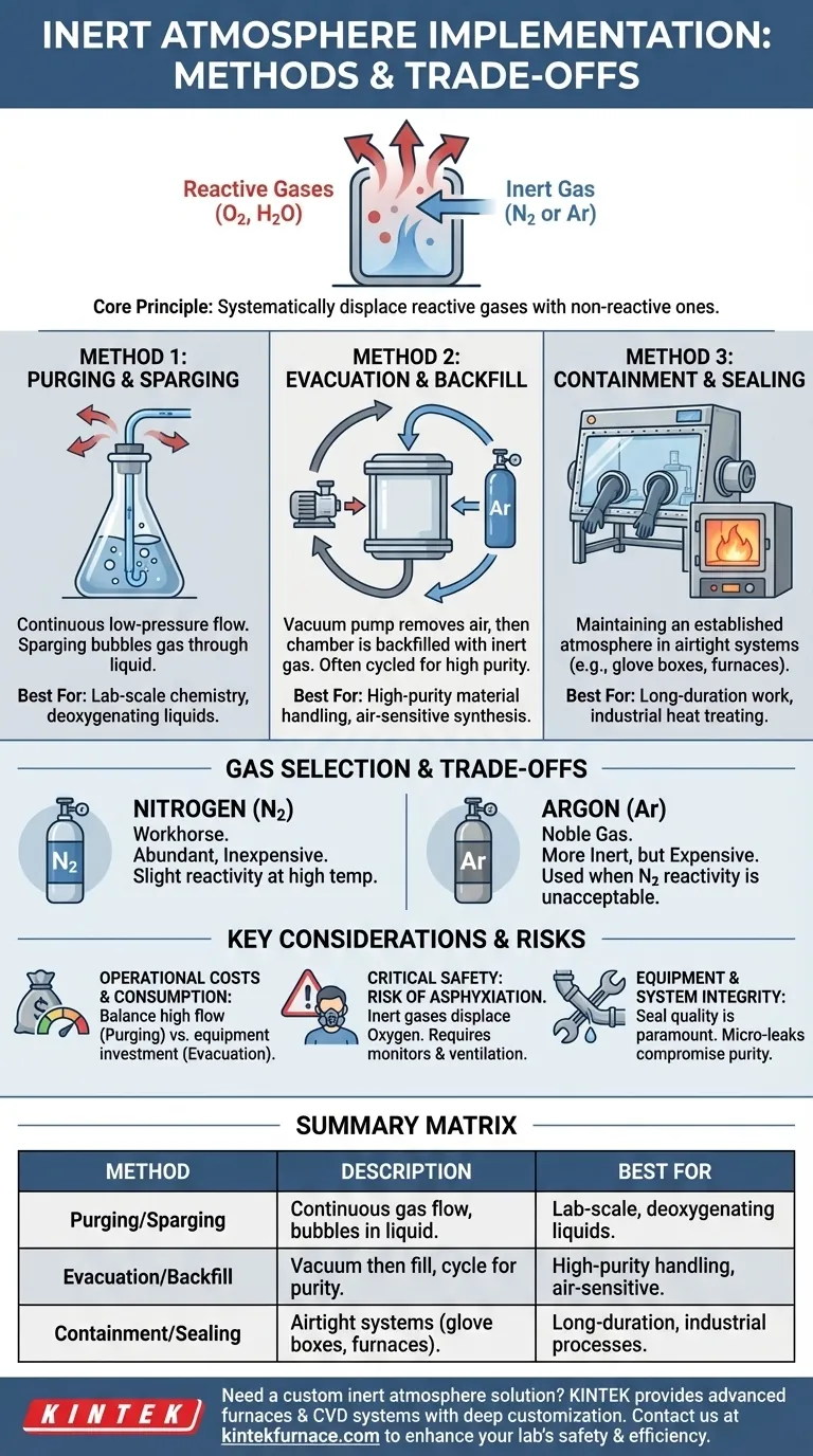 What methods are used to implement inert atmospheres? Master Purge, Evacuation, and Sealing Techniques Visual Guide