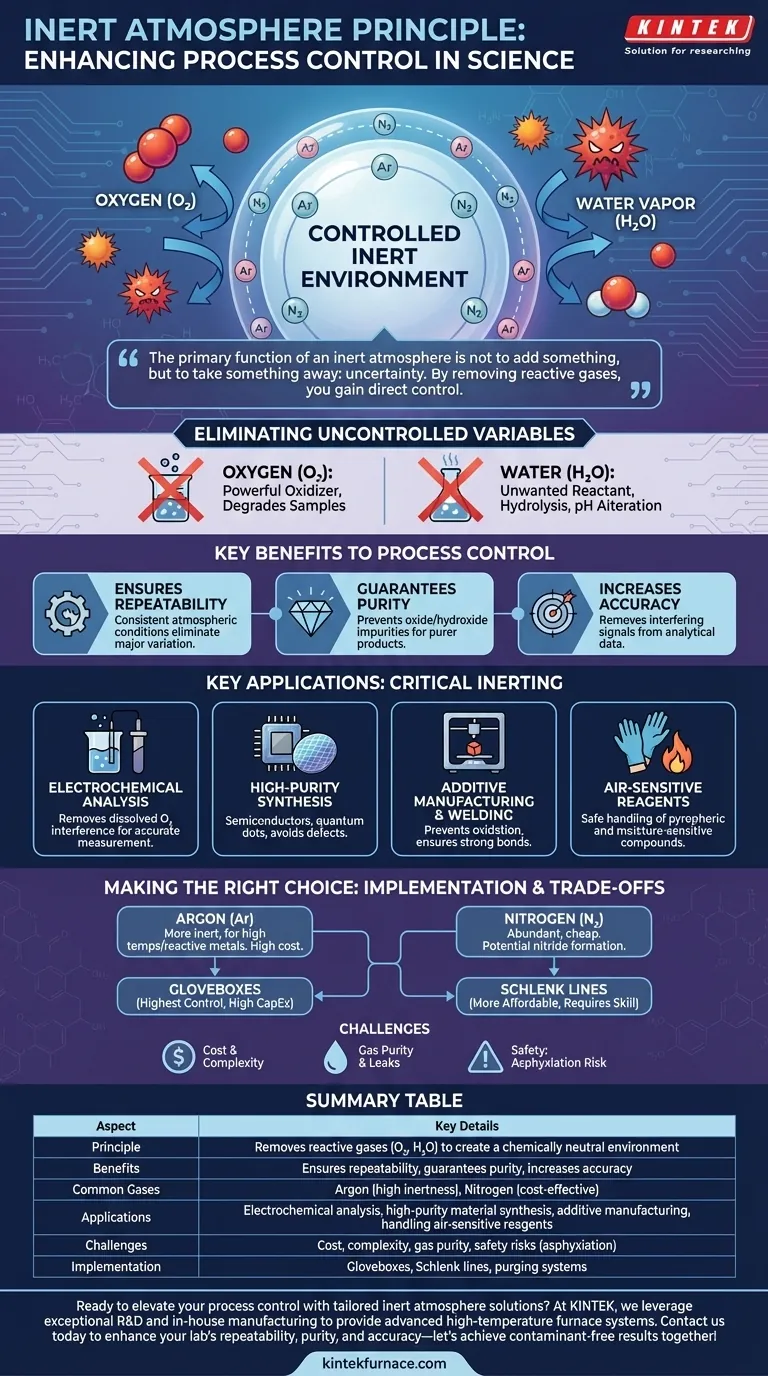 Como o princípio da atmosfera inerte aprimora o controle de processos em aplicações científicas? Obtenha resultados precisos e livres de contaminantes Guia Visual