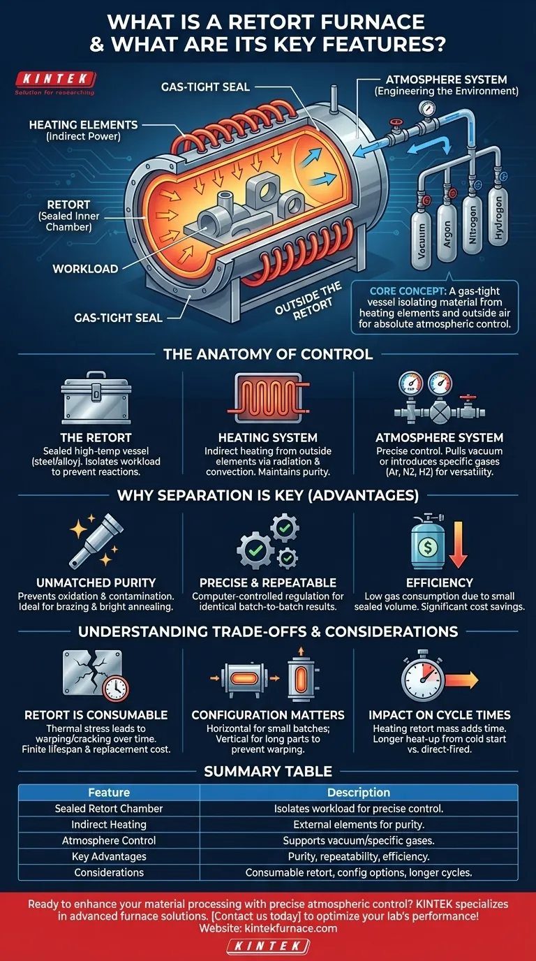 What is a retort furnace and what are its key features? Discover Precision Heating for Superior Material Processing Visual Guide