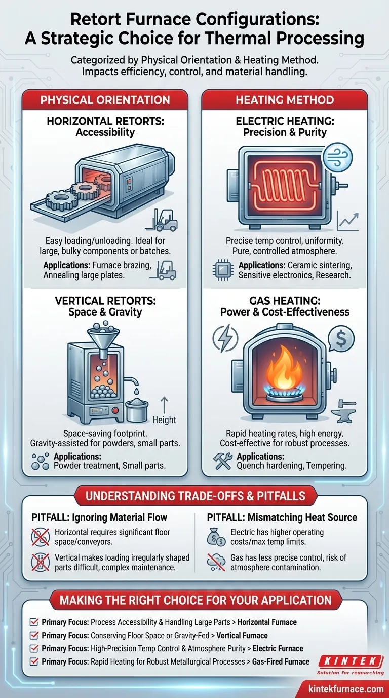 Que tipos de configurações estão disponíveis para fornos de retorta? Otimize Seu Processo Térmico com a Configuração Certa Guia Visual