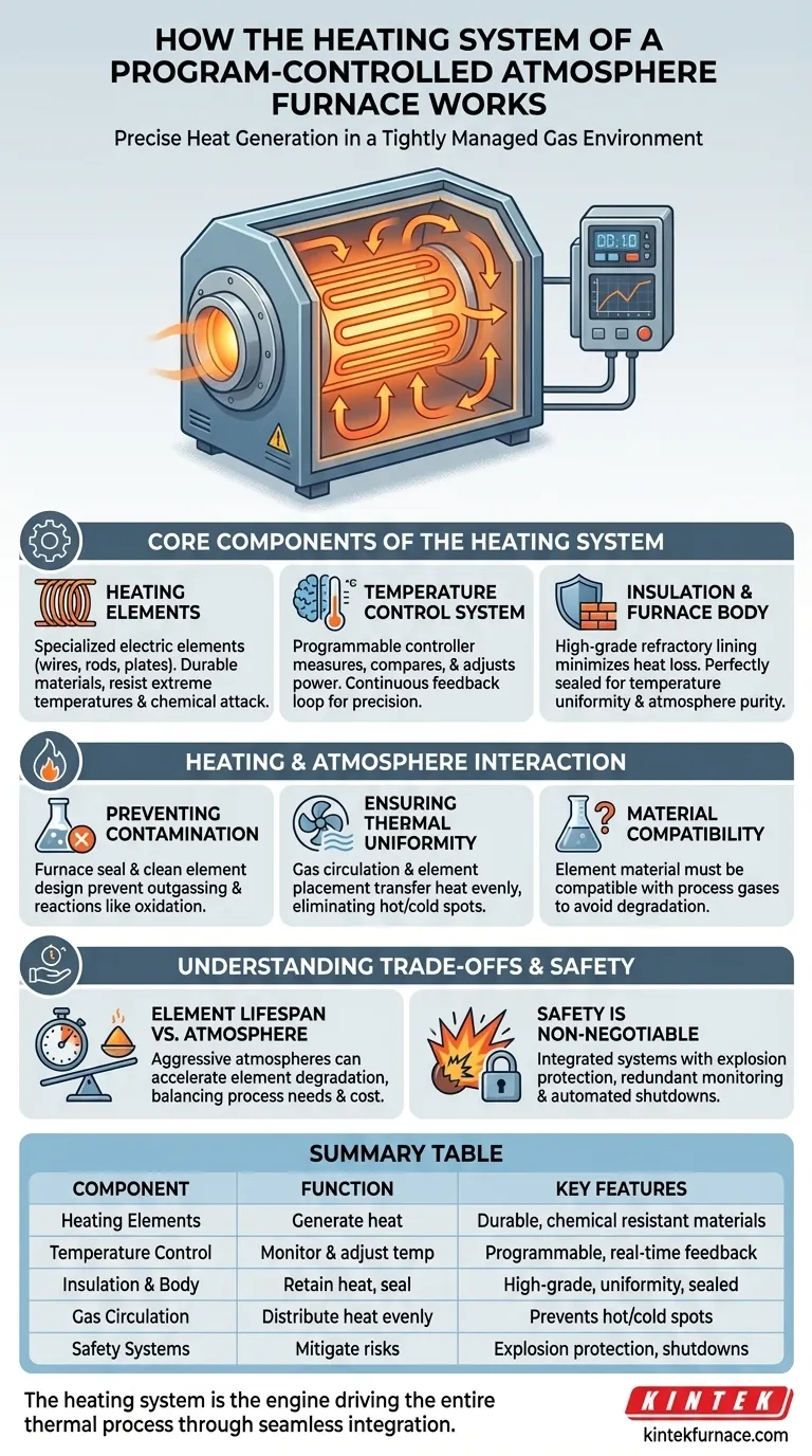 Como funciona o sistema de aquecimento de um forno de atmosfera programado? Desvende o Aquecimento de Precisão para o Seu Laboratório Guia Visual