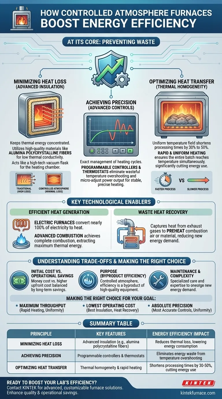 How does a controlled atmosphere furnace contribute to energy efficiency? Lower Costs with Advanced Thermal Management Visual Guide