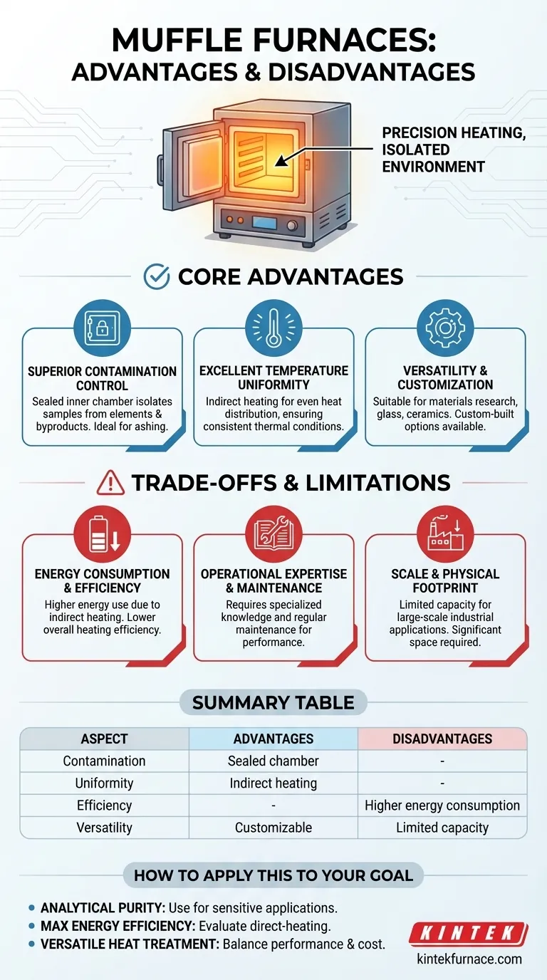 Quais são as vantagens e desvantagens dos fornos mufla? Obtenha Aquecimento Livre de Contaminantes para Aplicações Sensíveis Guia Visual