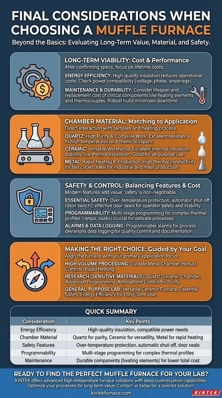 Quais são as considerações finais ao escolher um forno mufla? Garanta Valor a Longo Prazo e Segurança Guia Visual