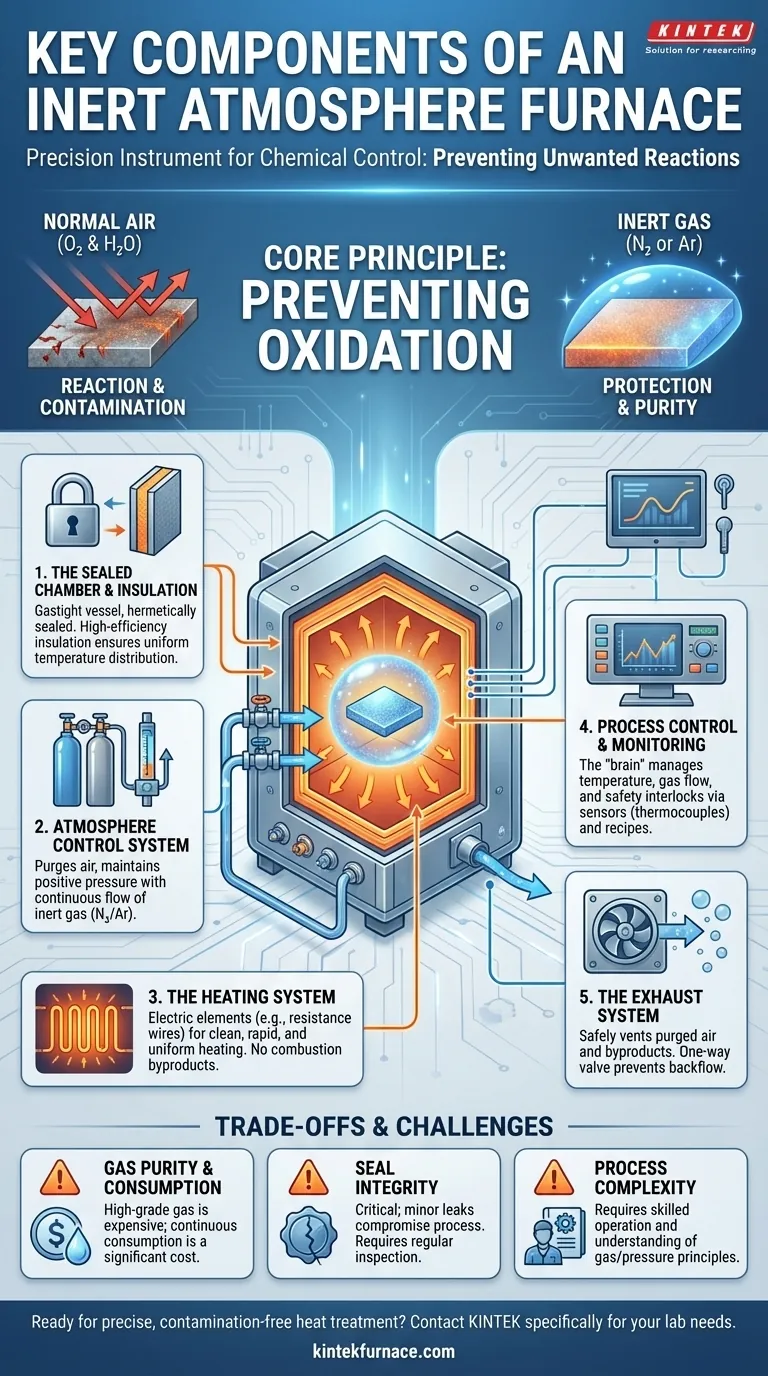 What are the key components of an inert atmosphere furnace? Essential Parts for Contamination-Free Heating Visual Guide