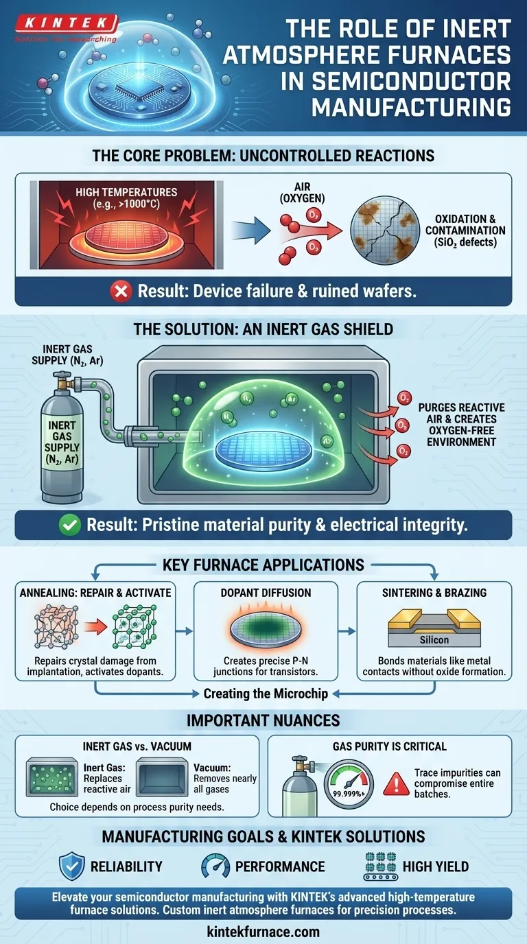 What role do inert atmosphere furnaces play in the semiconductor industry? Essential for Purity and Yield Visual Guide