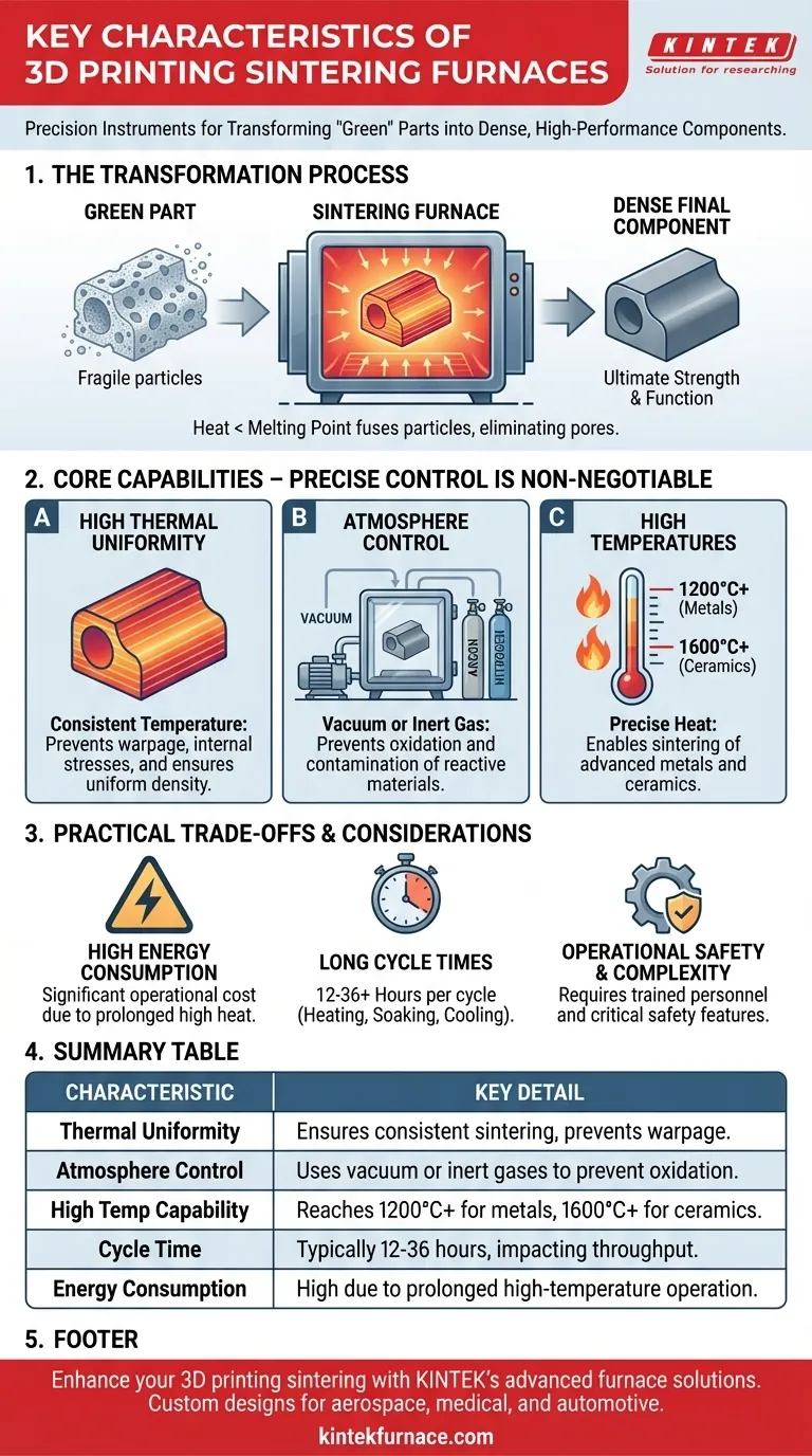 What are the key characteristics of furnaces used in 3D printing sintering? Achieve Precision Sintering for High-Quality Parts Visual Guide