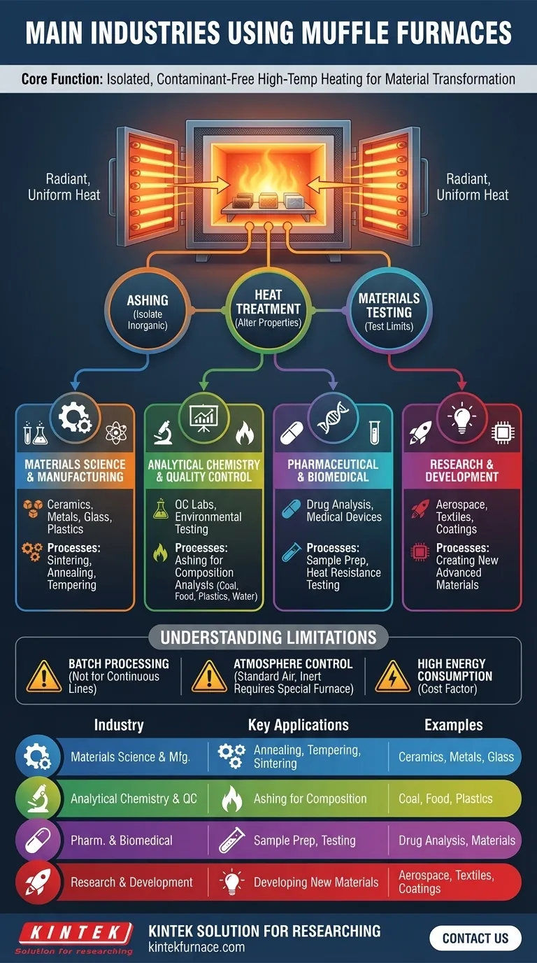 Quais são as principais indústrias que utilizam fornos mufla? Essencial para Calor Limpo em Laboratórios e Manufatura Guia Visual