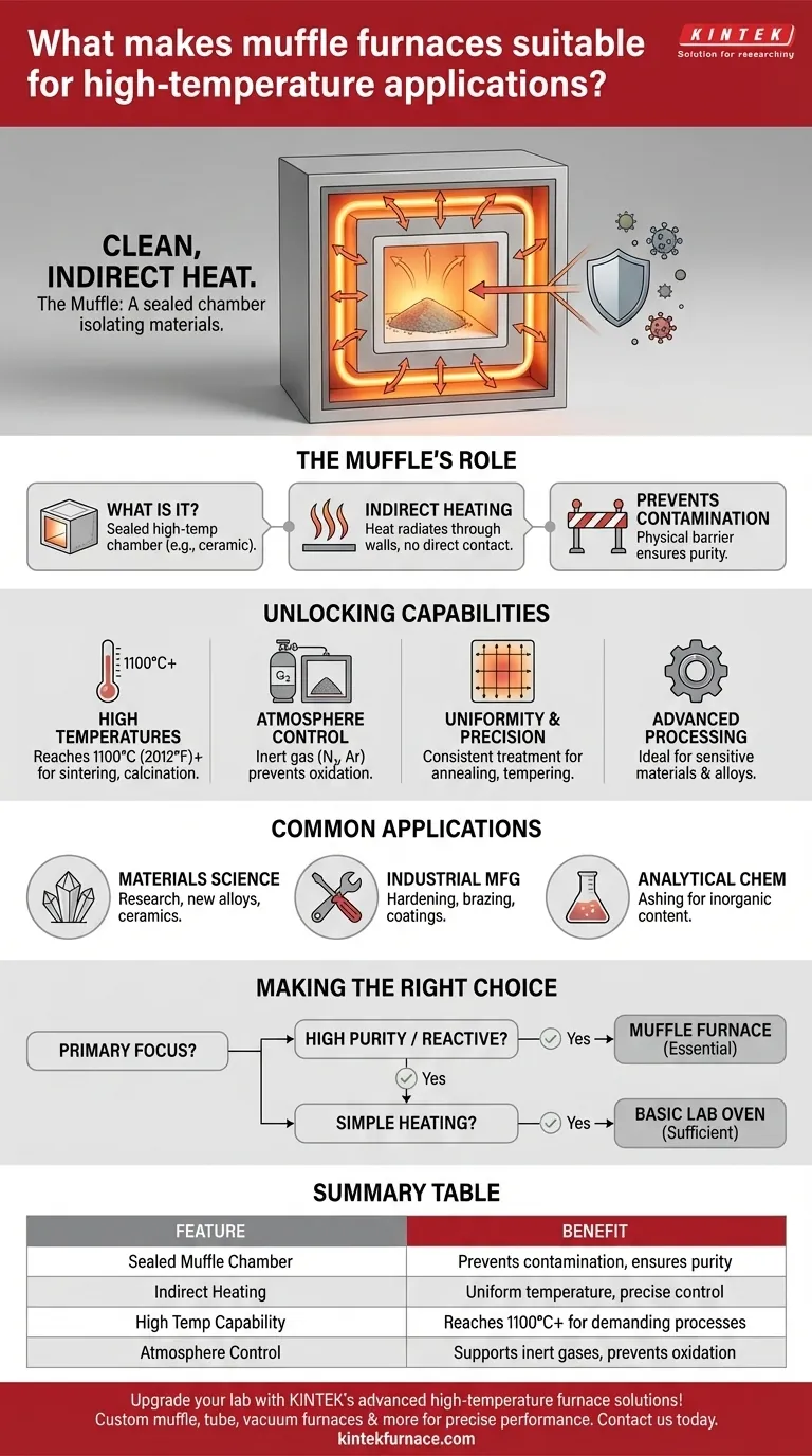 Cosa rende i forni a muffola adatti alle applicazioni ad alta temperatura? Ottenere un calore pulito e controllato per la purezza Guida Visiva