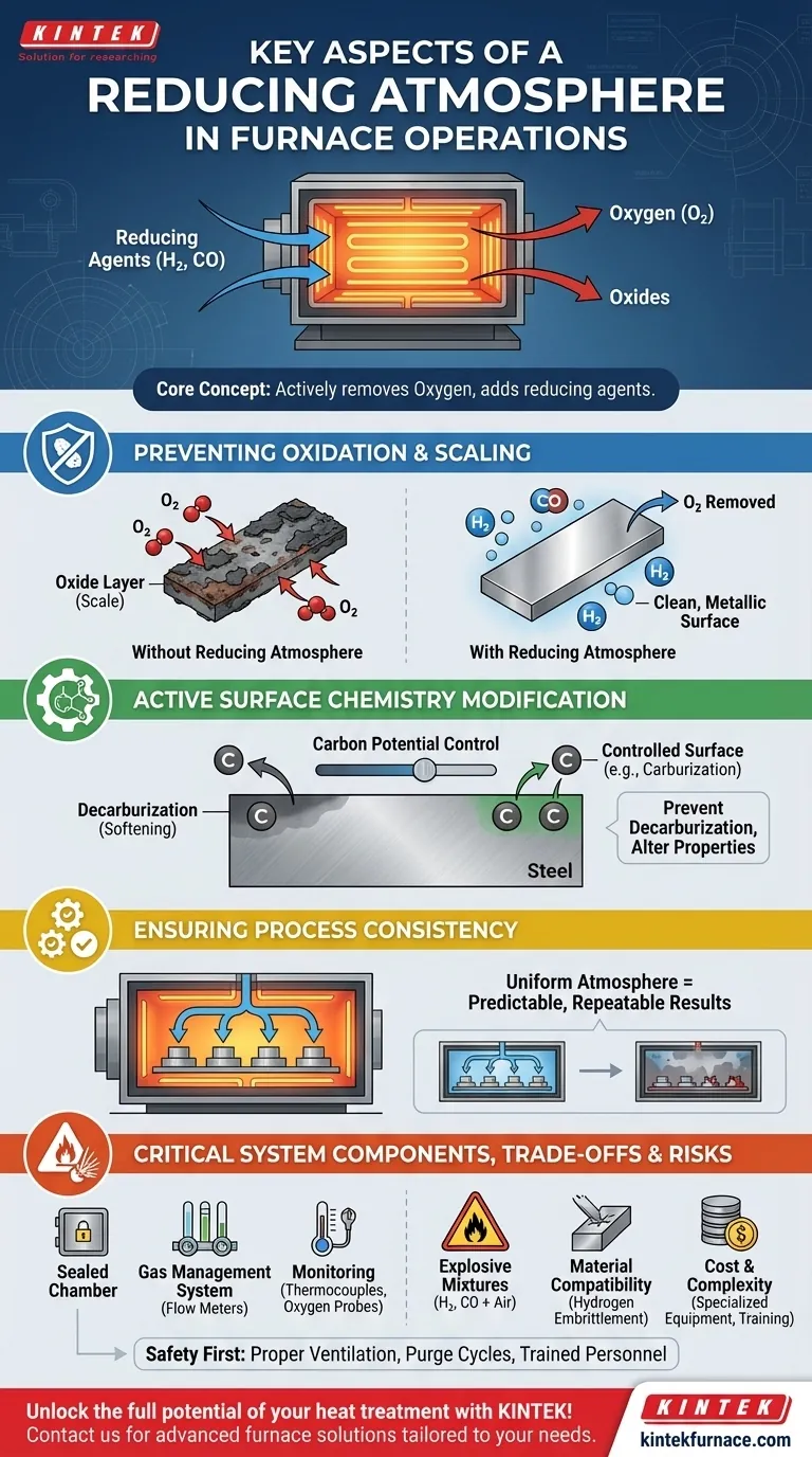 What are the key aspects of a reducing atmosphere in furnace operations? Master Heat Treatment for Superior Results Visual Guide