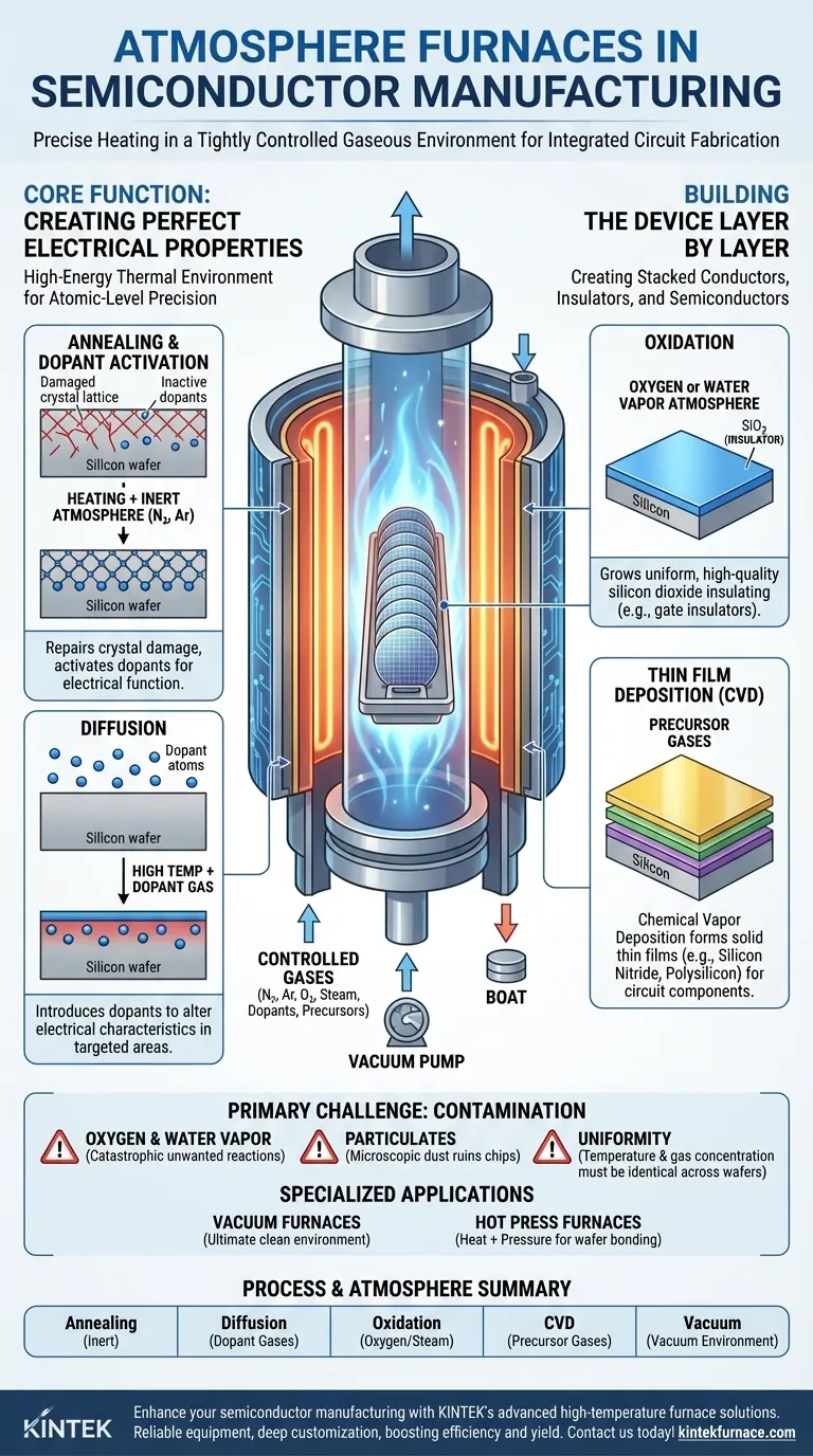 How are atmosphere furnaces utilized in semiconductor manufacturing? Essential for Annealing, Diffusion, and CVD Processes Visual Guide