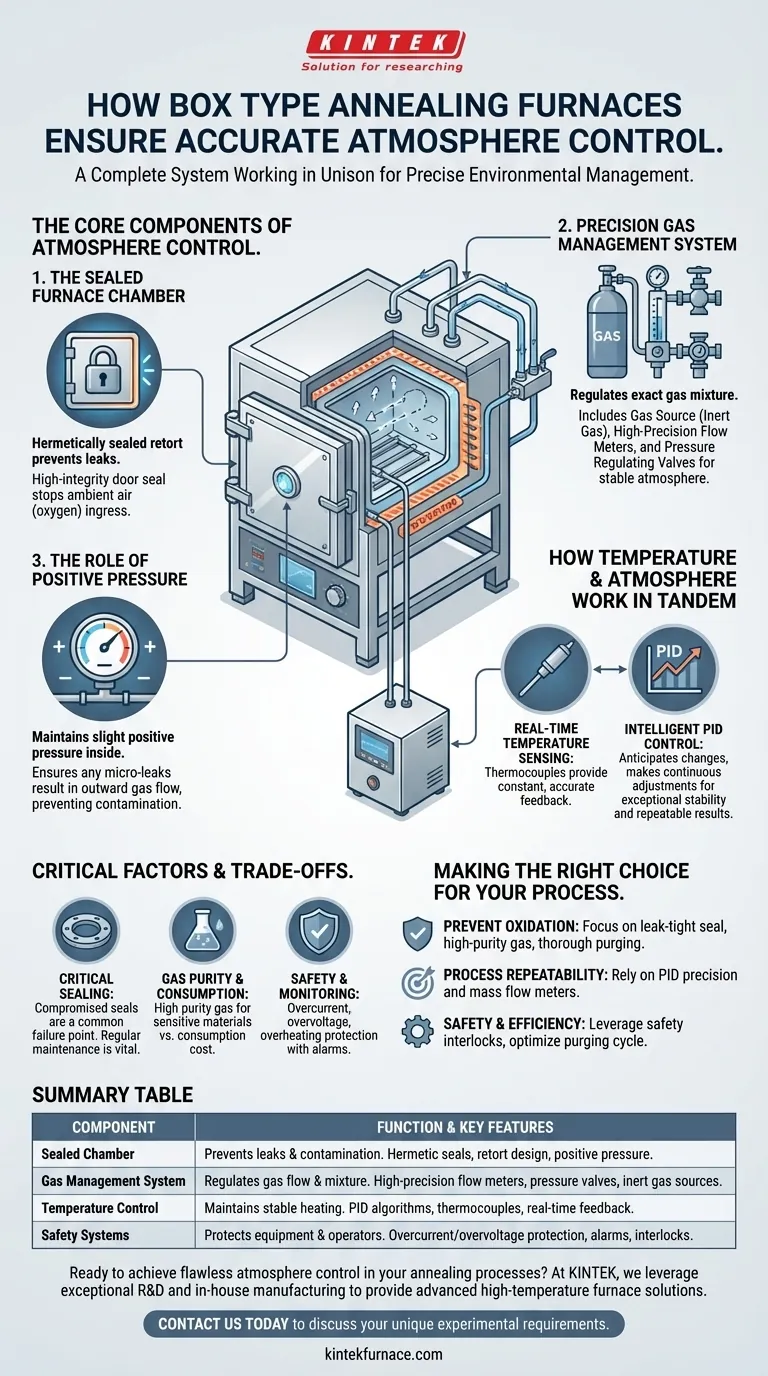 Как печь для отжига в камерном исполнении обеспечивает точный контроль атмосферы? Освойте точное регулирование газа и температуры Визуальное руководство