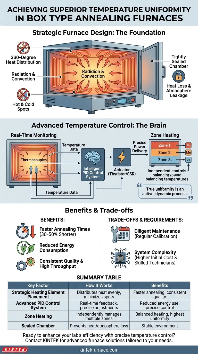 How does the box type annealing atmosphere furnace achieve good temperature uniformity? Optimize Your Heat Treatment Process Visual Guide