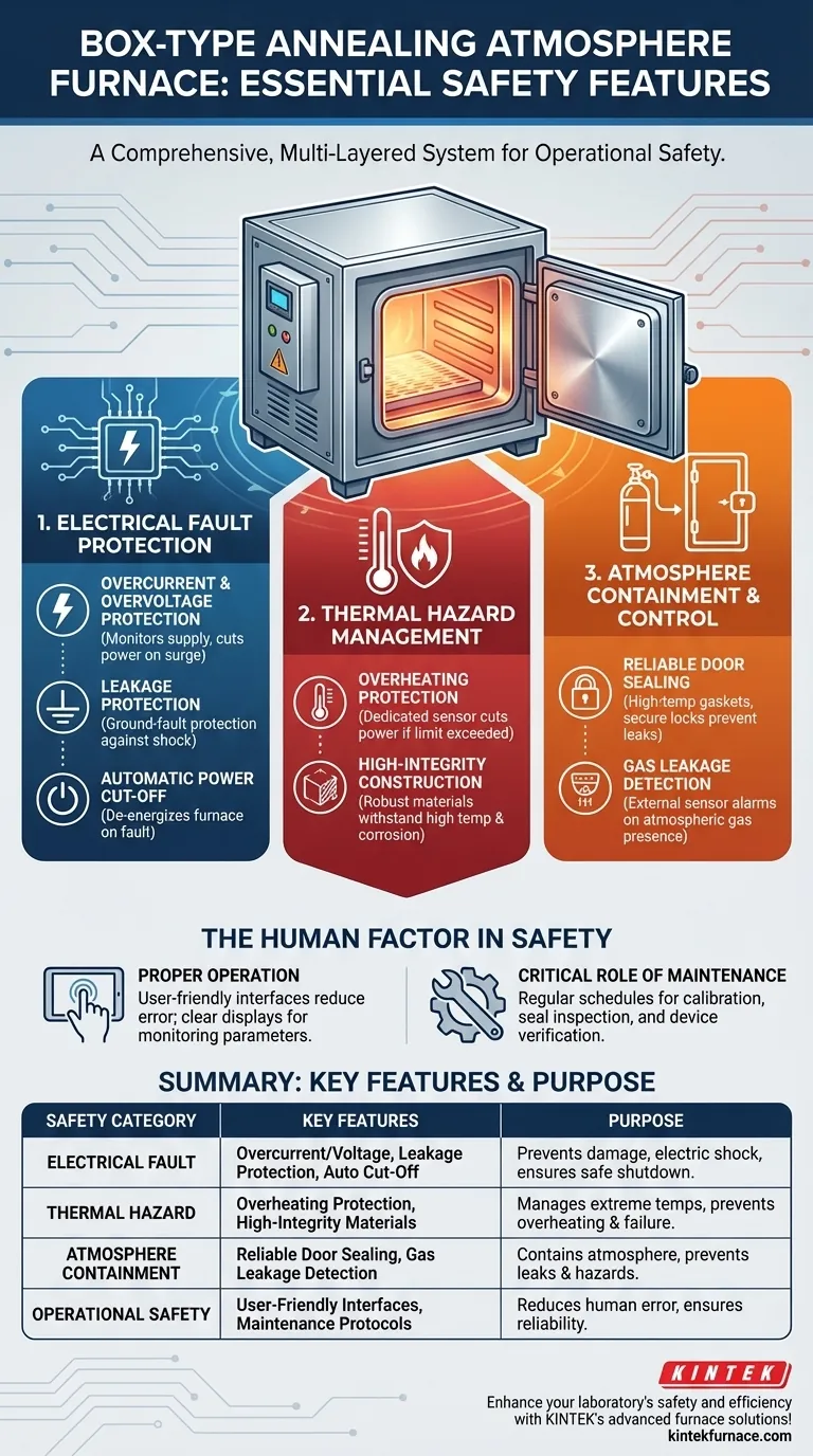 Quais recursos de segurança estão incluídos no forno de recozimento em atmosfera tipo caixa? Garanta a proteção do Operador e do Equipamento Guia Visual