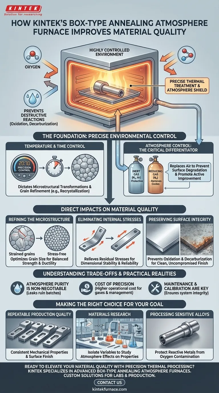 Comment le four d'atmosphère de recuit de type caisson améliore-t-il la qualité des matériaux ? Améliorer la résistance, la ductilité et l'intégrité de surface Guide Visuel
