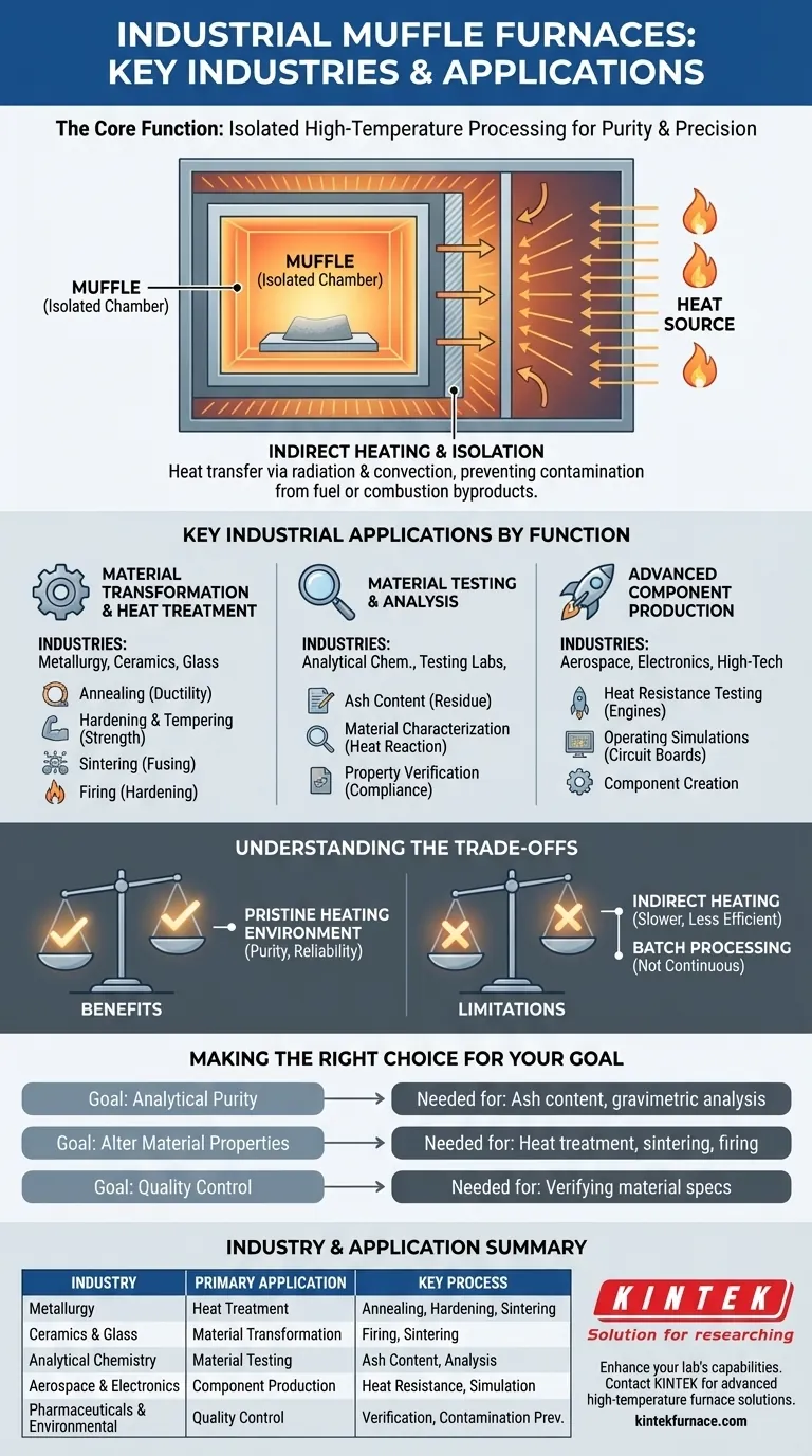 Quali settori utilizzano comunemente i forni a muffola industriali? Sblocca il riscaldamento di precisione per diversi settori Guida Visiva