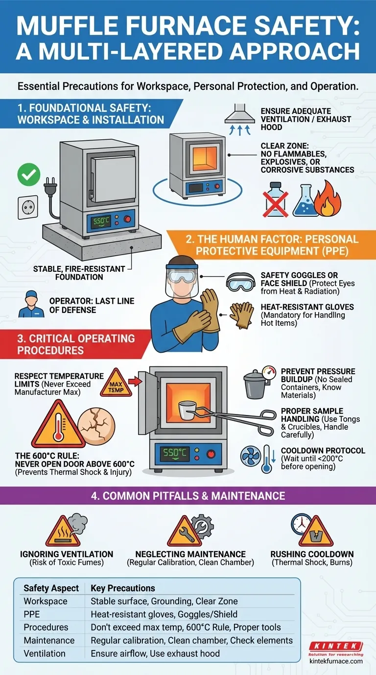 What safety precautions should be taken when operating a Muffle furnace? Essential Tips for Safe High-Temperature Use Visual Guide