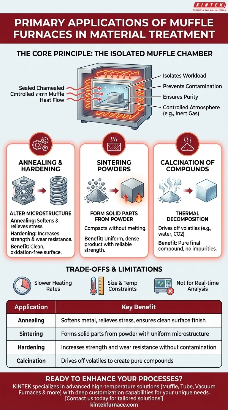 Quelles sont les principales applications d'un four à moufle dans le traitement des matériaux ? Obtenez un traitement des matériaux propre à haute température Guide Visuel