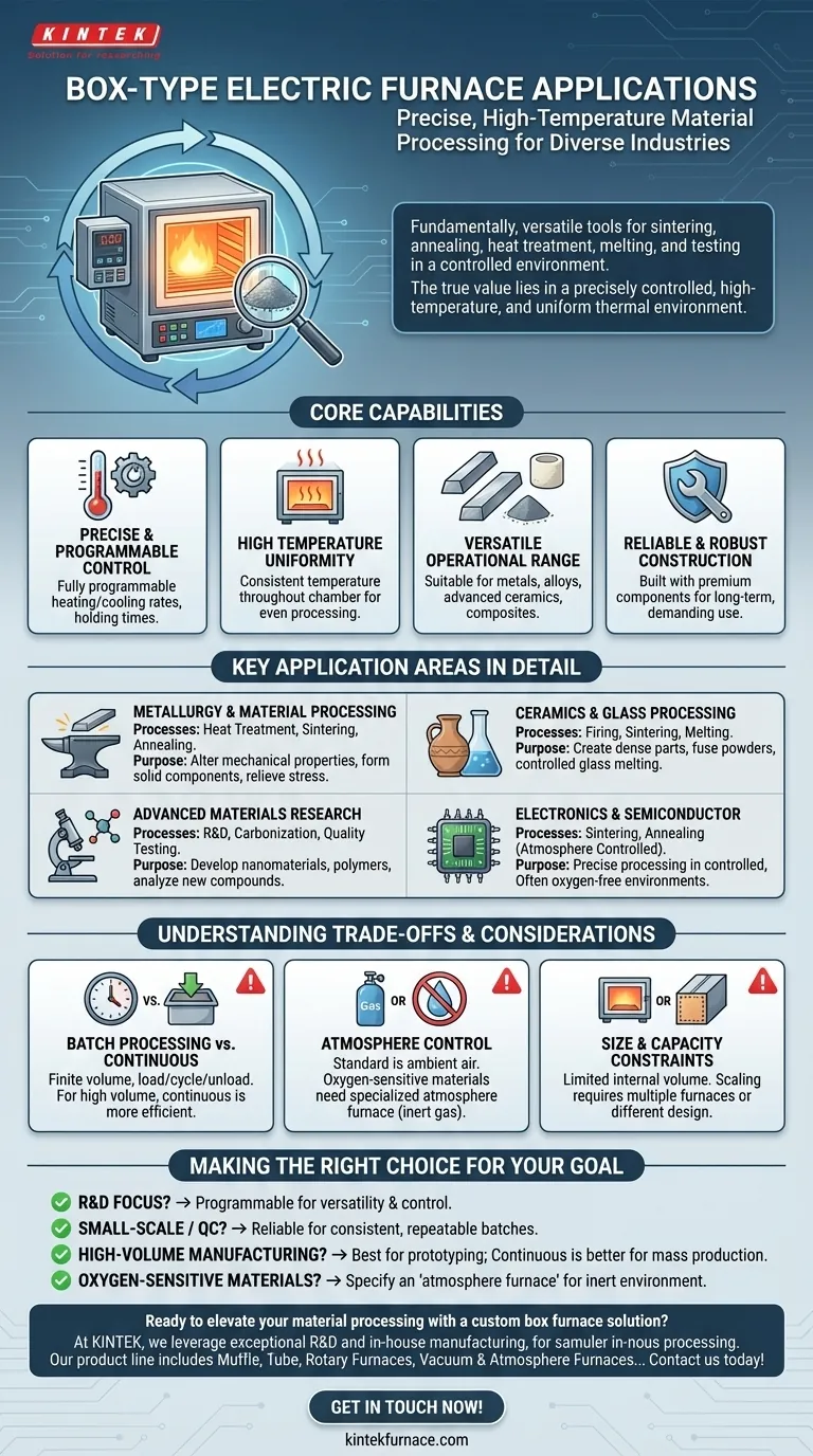 What are the main applications of box type electric furnaces? Unlock Precision in Material Processing Visual Guide