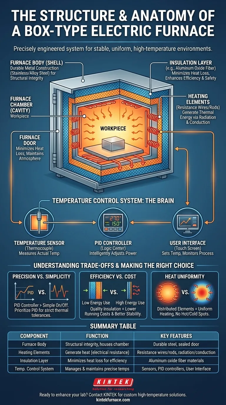 Qual é a estrutura de um forno elétrico tipo caixa? Descubra os Componentes Essenciais para Aquecimento Preciso Guia Visual