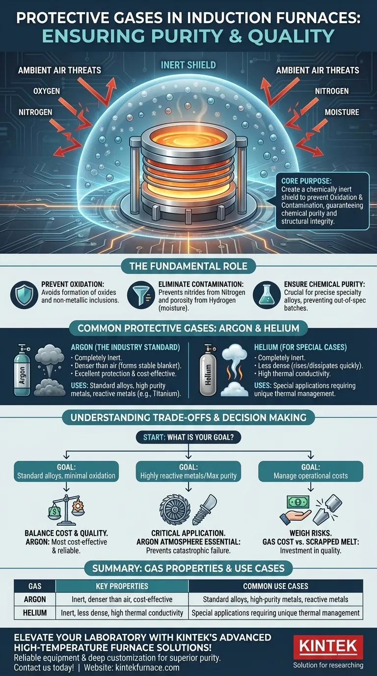 ¿Qué gases protectores se utilizan comúnmente en los hornos de inducción? Mejore la pureza y el rendimiento del metal Guía Visual