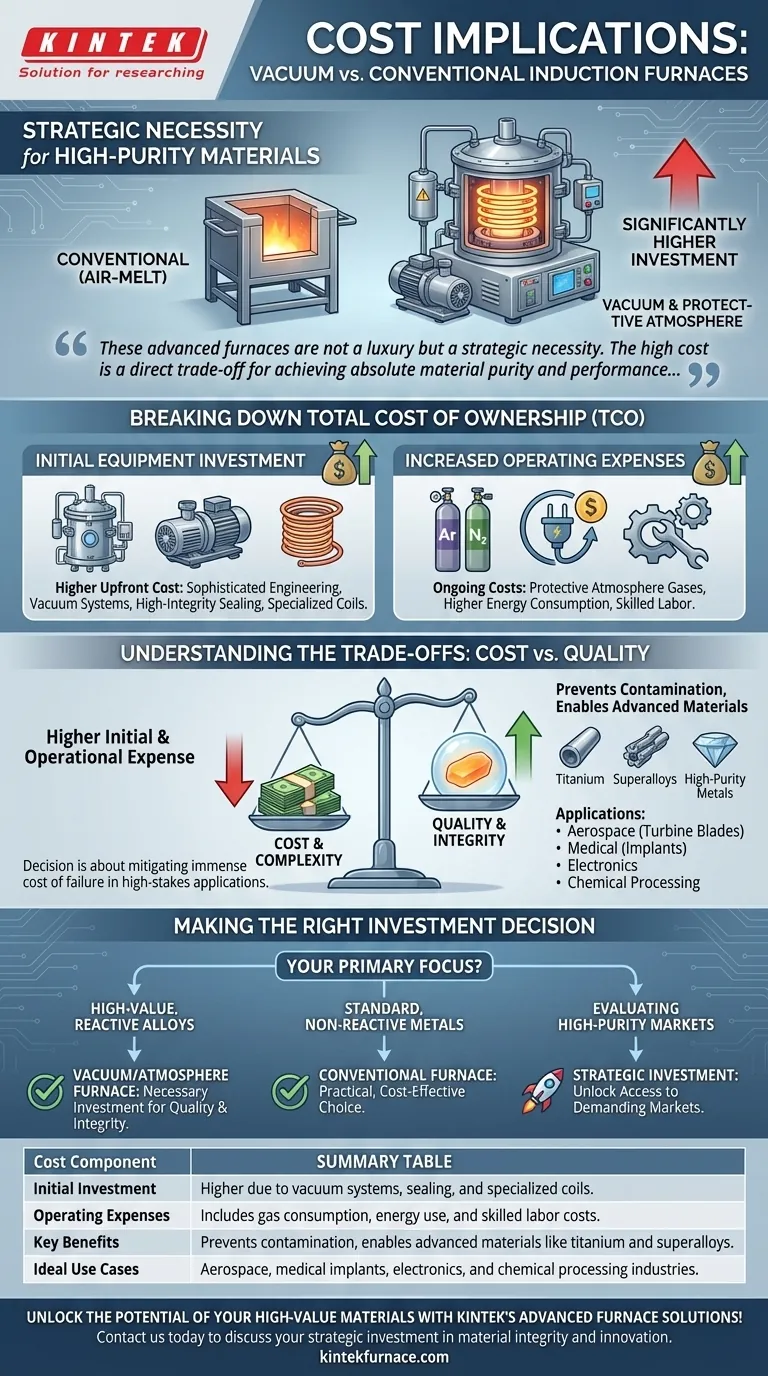 What are the cost implications of using vacuum or protective atmosphere induction furnaces? Invest in Purity for High-Value Materials Visual Guide