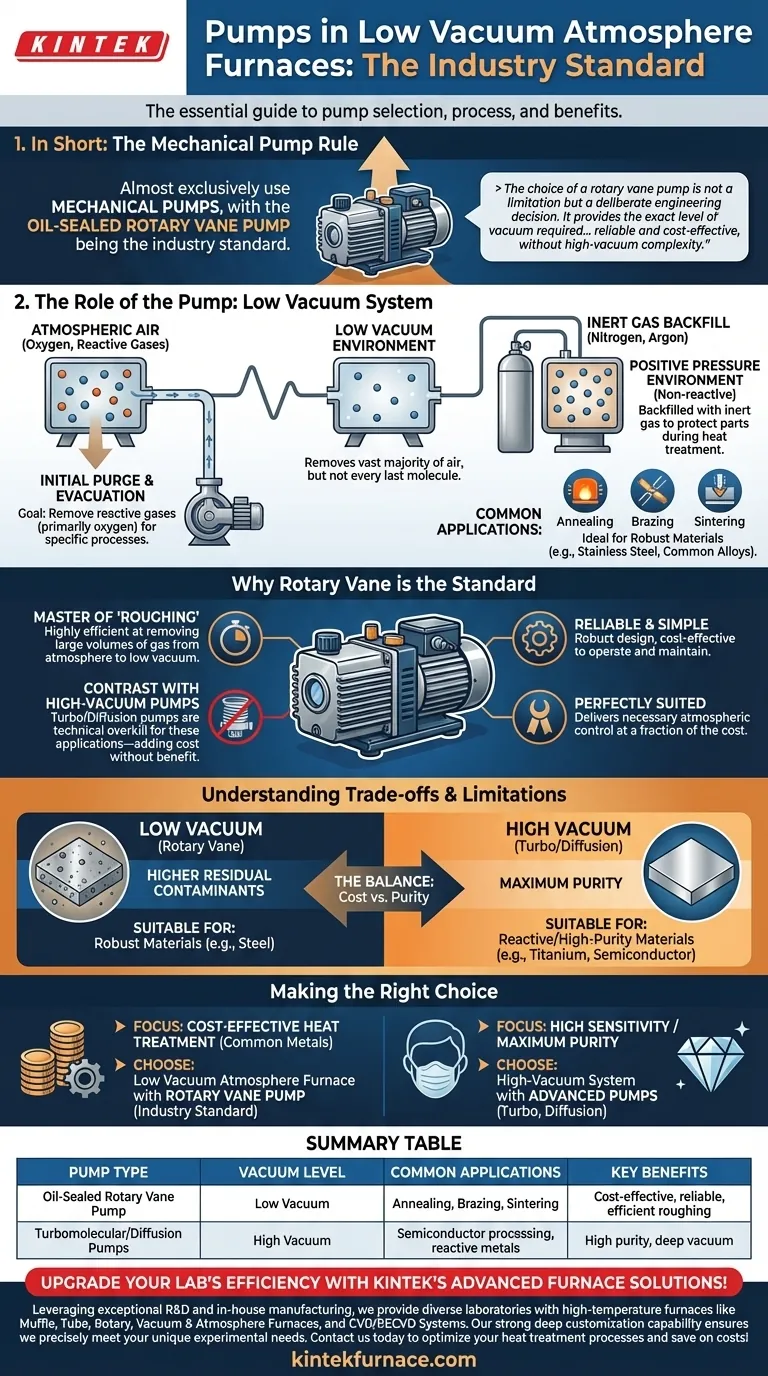 저진공 분위기로 작동하는로에는 어떤 유형의 펌프가 사용됩니까? 효율적인 열처리를 위한 로터리 베인 펌프 시각적 가이드