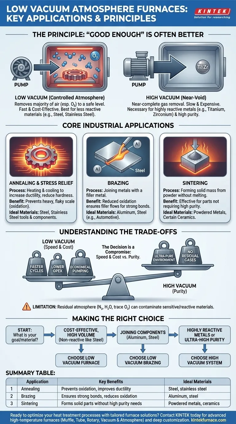 ما هي التطبيقات الرئيسية لأفران الجو الفراغي المنخفض؟ عزز الكفاءة في المعالجة الحرارية دليل مرئي