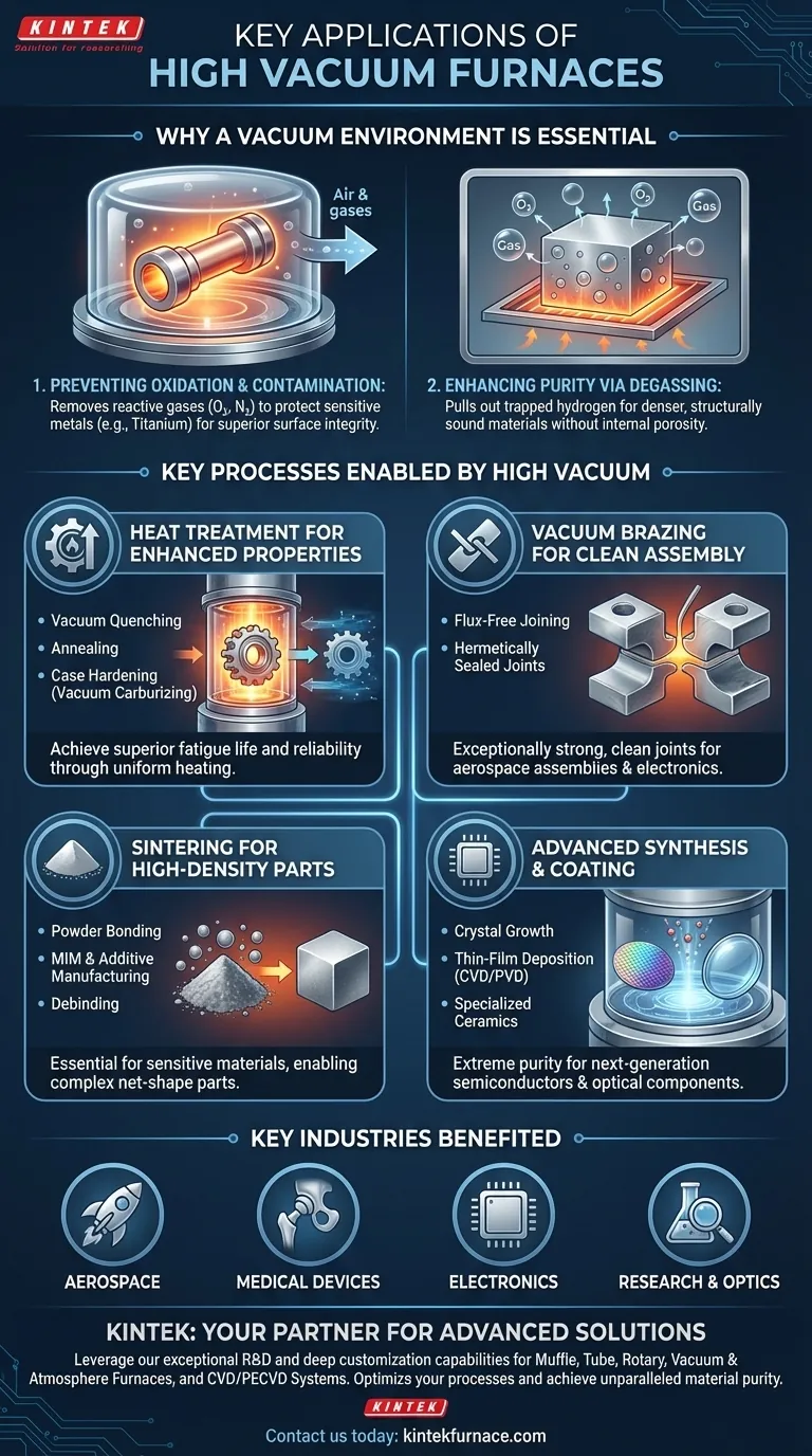 What are the key applications of high vacuum furnaces? Unlock Purity and Performance in Critical Industries Visual Guide
